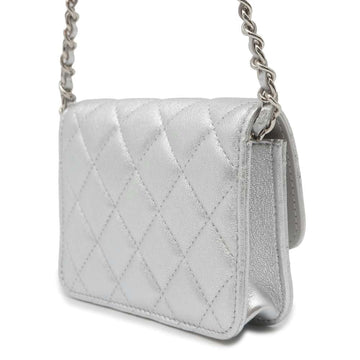CHANEL Star ChainPouch Silver Lambskin