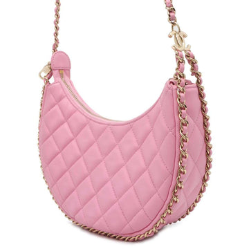 CHANEL Matelasse Small Hobo Shoulder Bag PinkAS3917 Lambskin