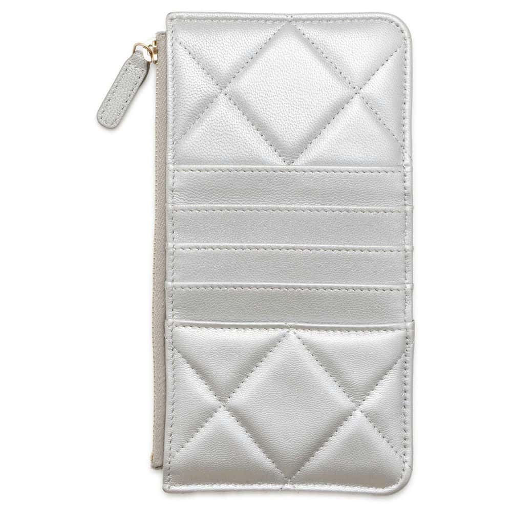 CHANEL Phone & Card Case SilverAP1182 Lambskin