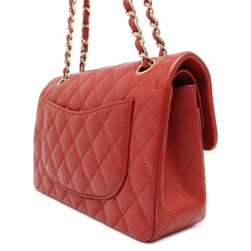 CHANEL Matelasse Double Flap ChainShoulder Bag RedA01113 Lambskin Size 23