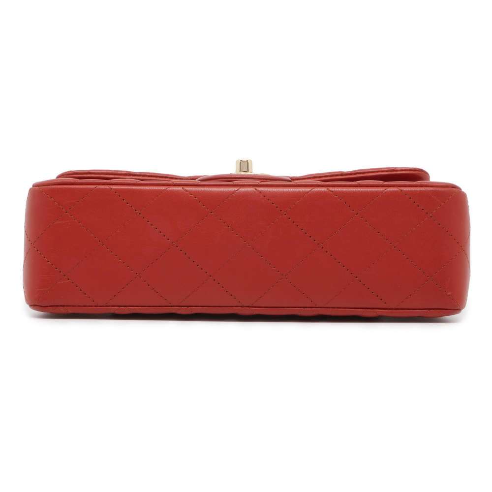 CHANEL Matelasse Double Flap ChainShoulder Bag RedA01113 Lambskin Size 23