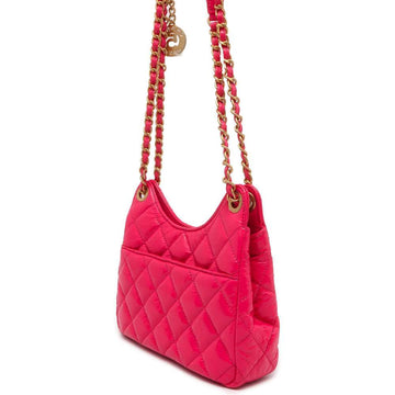 CHANEL Matelasse CC Logo Hobo Bag PinkAS3710 Shiny Calf Leather