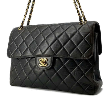 CHANEL Matelasse Double Face ChainShoulder Bag Black Lambskin Size 30