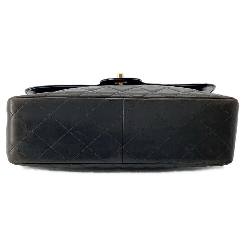 CHANEL Matelasse Double Face ChainShoulder Bag Black Lambskin Size 30
