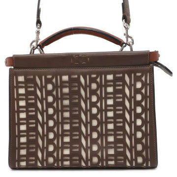 FENDI Peekaboo Fit Brown 7VA422 Leather Size Mini
