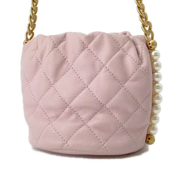 CHANEL Pearl ChainShoulder Bag PinkAS2529 Leather