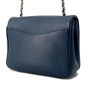 CHANEL CC Logo ChainShoulder Bag NavyAS0321 Leather