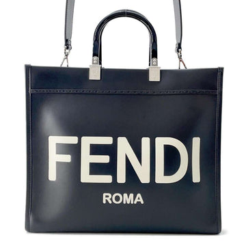 FENDI Sunshine Black 8BH386 Leather Size Medium