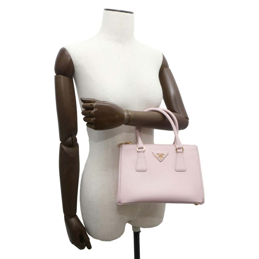 PRADA Saffiano Leather Galleria Small Bag Pink 1BA896 Leather