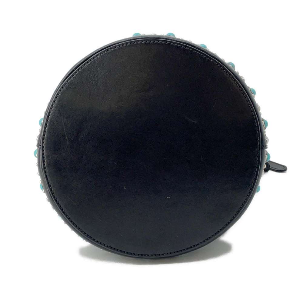 PRADA Stone 2way Bucket Bag Black 1BE011 Leather