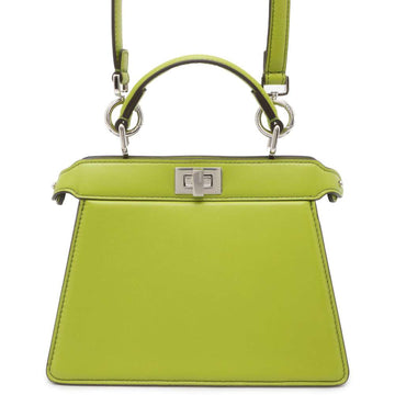 FENDI Peekaboo I See You Petit Green 8BN335 Leather Size Petit