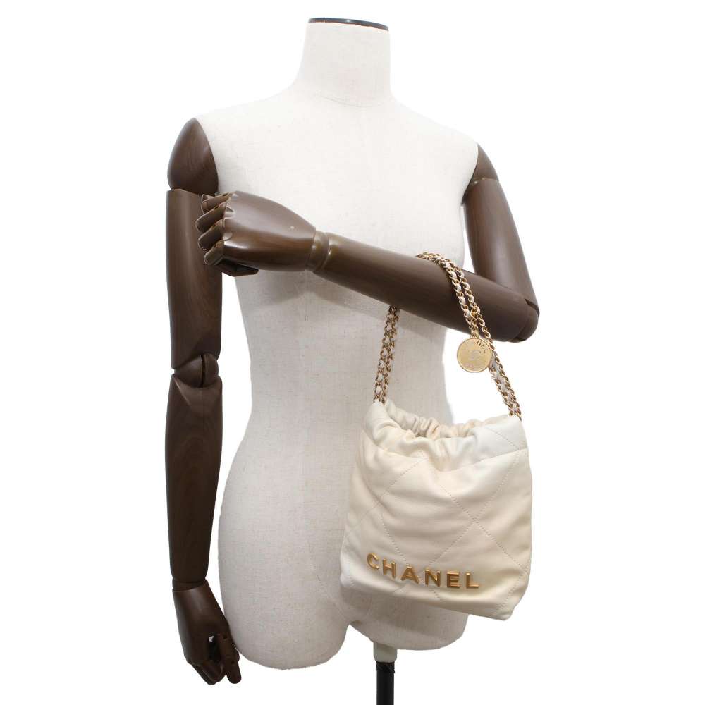 CHANEL CHANEL 22 Handbag Ivory/GradationAS3980 Leather Size Mini