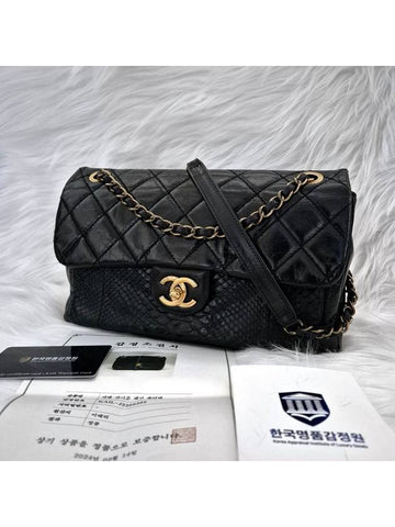Python chain crossbag shoulder bag black Chanel