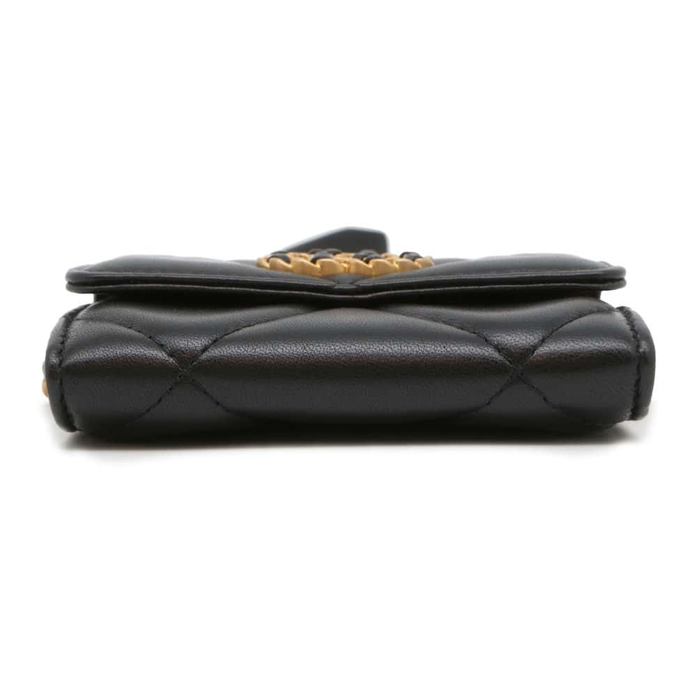 CHANEL CHANEL19 ChainShoulder Card Case BlackAP2409 Lambskin