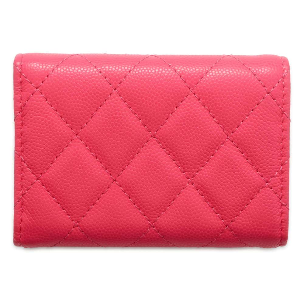 CHANEL CC Logo Small Flap Wallet PinkAP3827 Caviar Leather