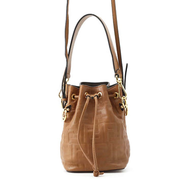FENDI Montrezor Brown 8BS010 Leather Size Mini