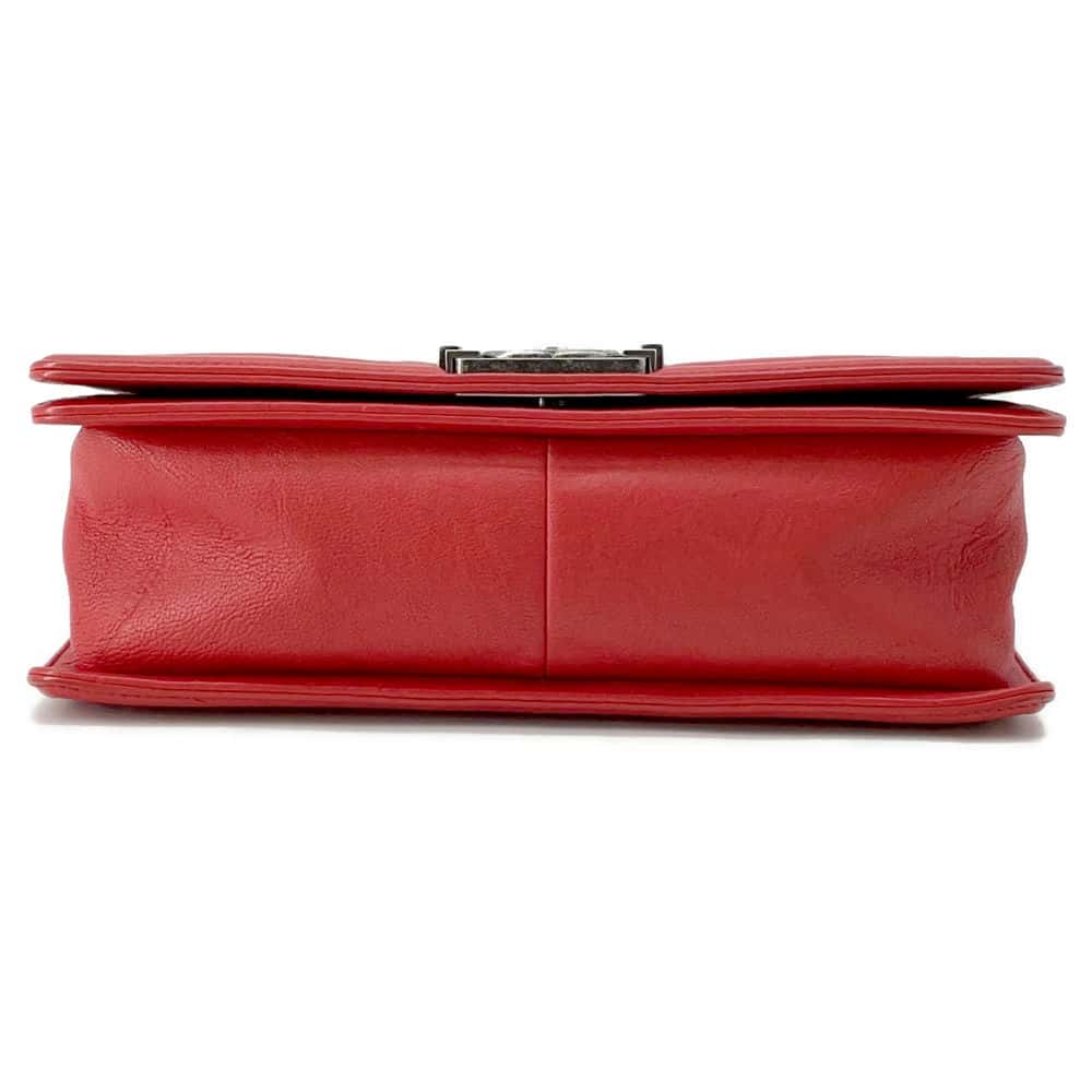 CHANEL Boy Chanel ChainShoulder Studded RedA67086  calf Size 25