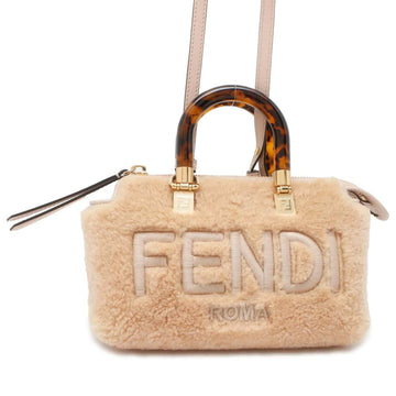 FENDI By the Way 2way Bag Jasmin Flower 8BS067 Fur Leather