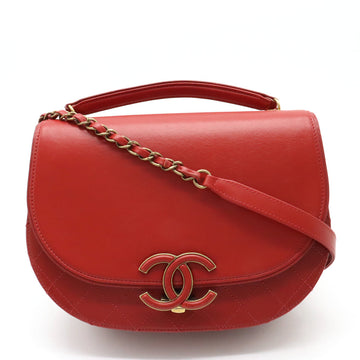 New 1:1 Rep Top Quality Chanel Coconut Matrasse Chain Shoulder Bag Posket 2WAY Leather Red Gold  A93461