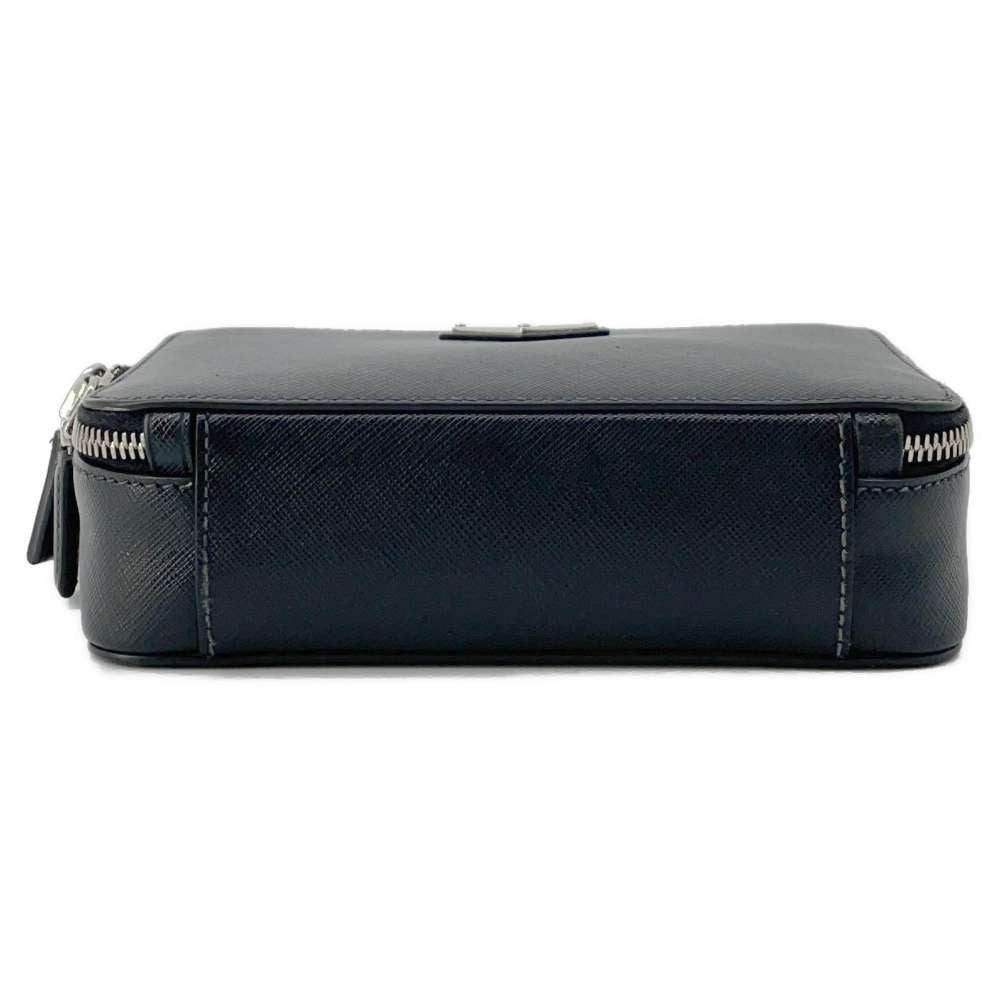 PRADA Triangle Logo Brique Shoulder Black 2VH070 Saffiano LeatherLeather