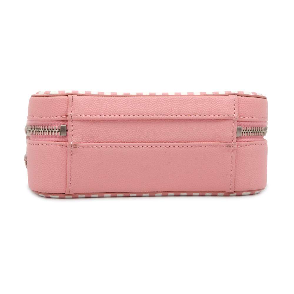 CHANEL CC Fidigree Chain Vanity Bag Pink/WhiteA93342 Caviar Leather Size Small