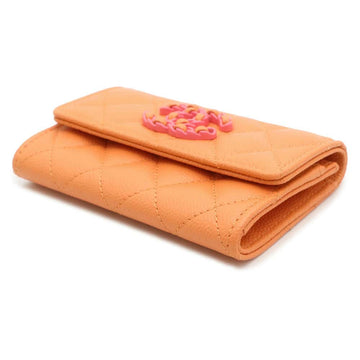 CHANEL Flap Card Case OrangeAP3717 Caviar Leather