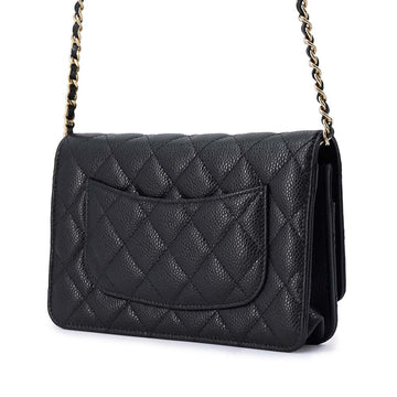 CHANEL Matelasse Classic Flap Chain Wallet BlackAP0250 Caviar Leather