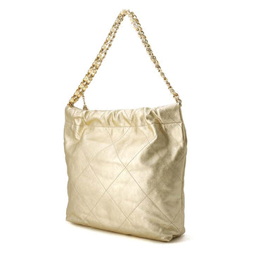 CHANEL CHANEL 22 Handbag GoldAS3261 Metallic Calf LeatherLeather Size Small