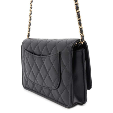 CHANEL Matelasse Classic Chain Wallet Icon BlackAP0250 Lambskin