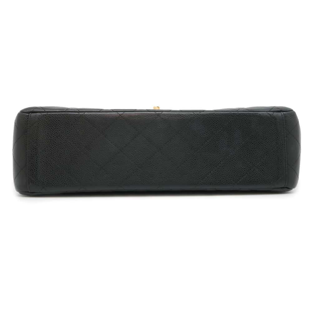 CHANEL Jumbo Matelasse W Flap ChainShoulder Bag BlackA58601 Caviar Leather Size 34