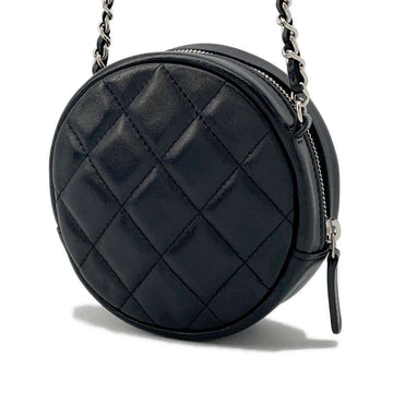 CHANEL Matelasse Round Shoulder Bag BlackAP0245 Lambskin Size Mini