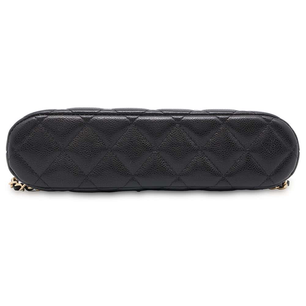 CHANEL Matelasse Timeless Classic ChainClutch BlackAP4016 Caviar Leather