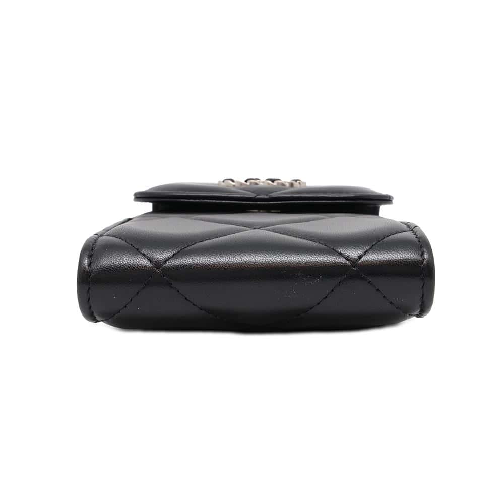CHANEL CHANEL19 Phone Case ChainShoulder BlackAP1773 Lambskin