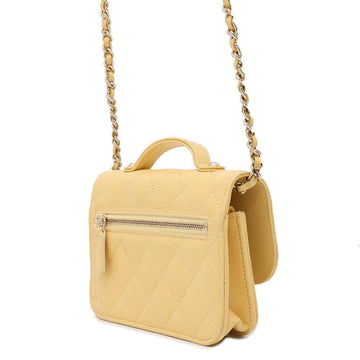 CHANEL Matelasse Infiniti Chain Wallet YellowAP2914 Caviar Leather