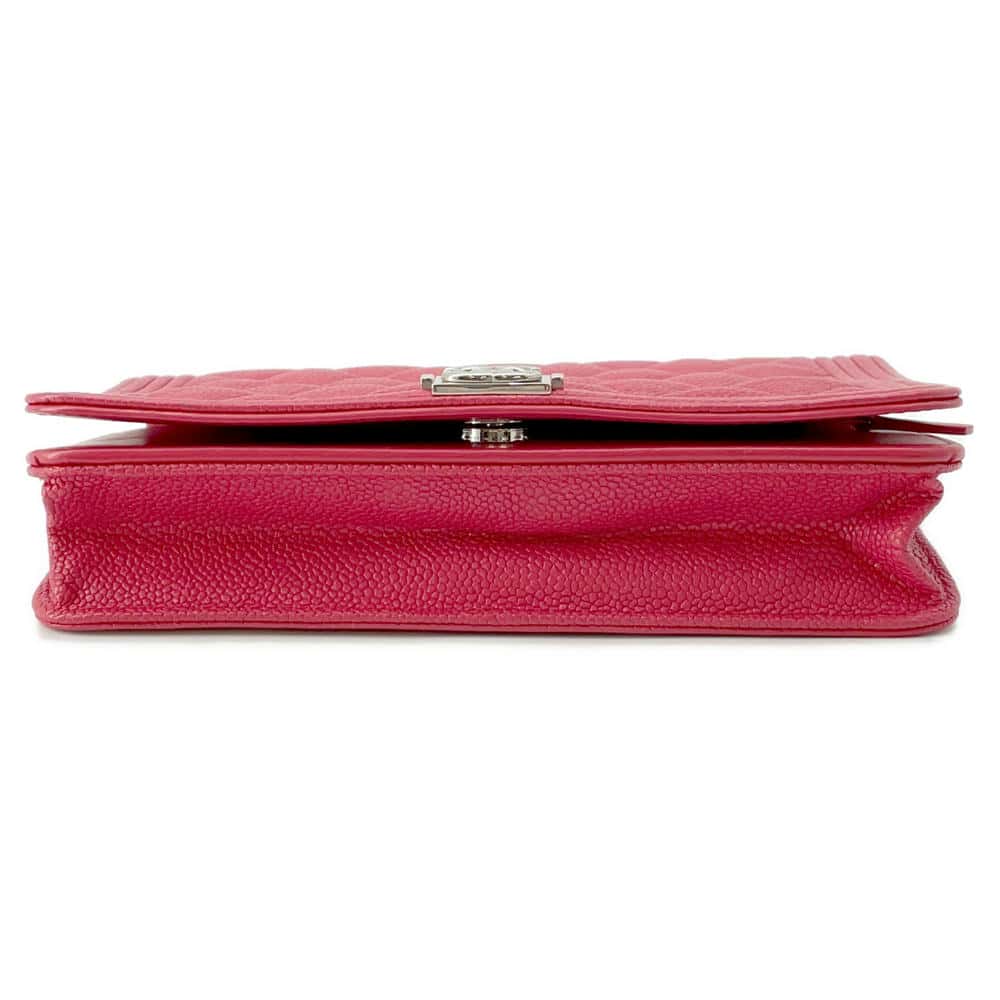 CHANEL Boy Chanel Full Flap Chain Wallet RedAP1117 Caviar Leather