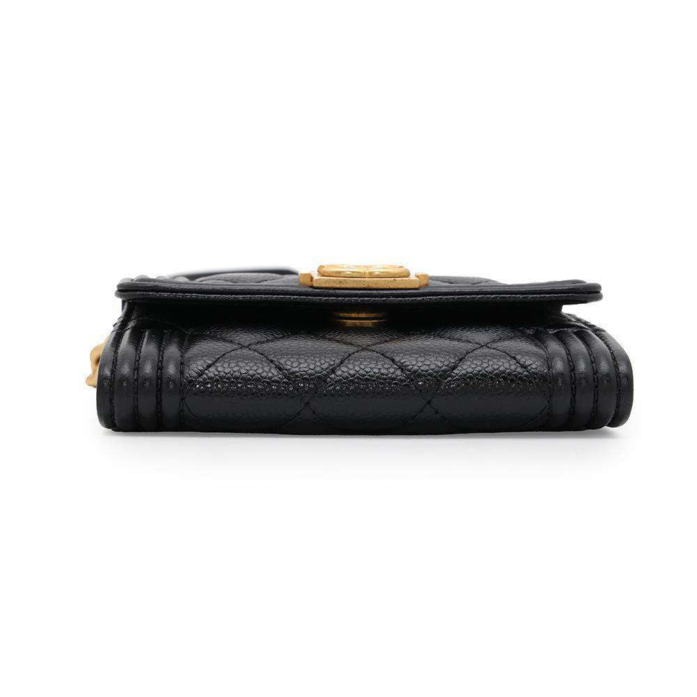 CHANEL Boy Chanel Chain Wallet BlackAP2206 Caviar Leather