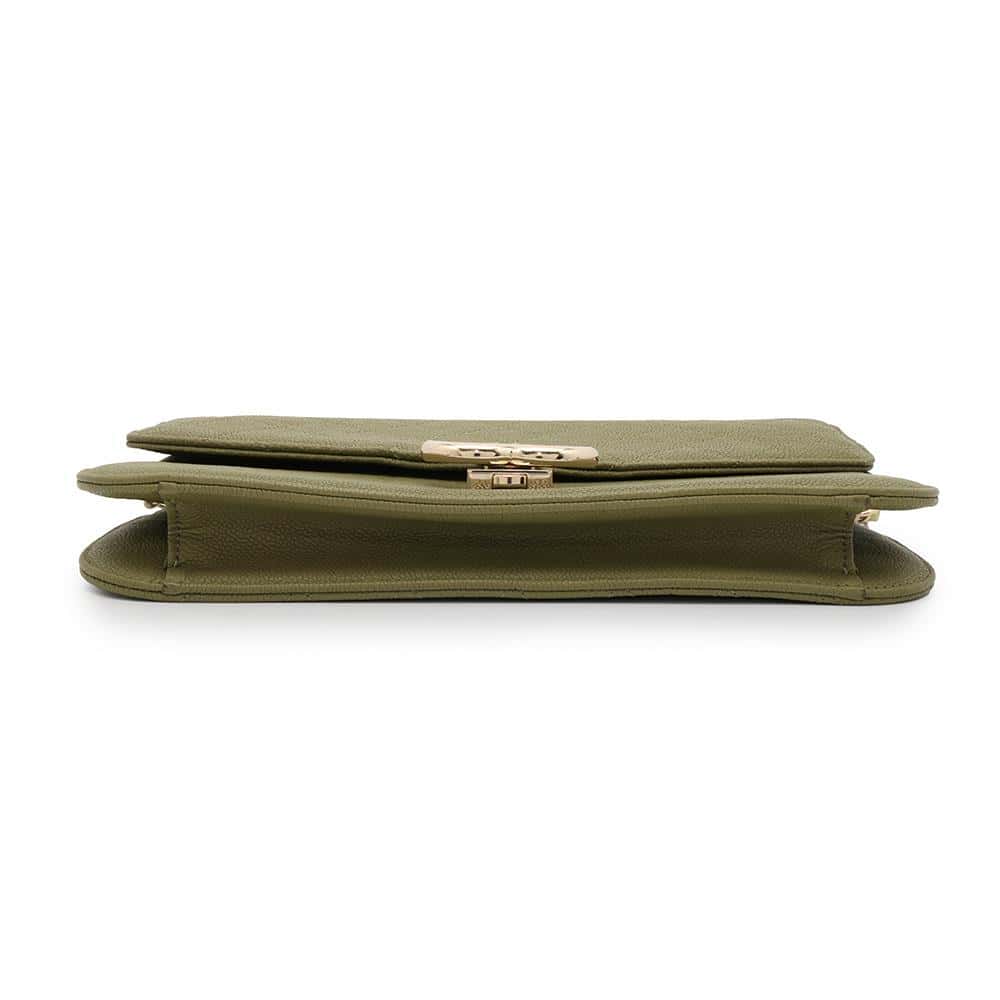 CHANEL ChainShoulder Bag Khaki Caviar Leather