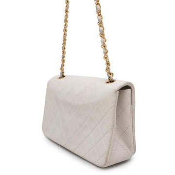 CHANEL Matelasse ChainShoulder Bag White Lambskin