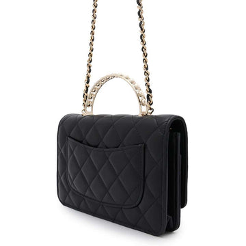 CHANEL Costume Pearl Chain Wallet BlackAP3952 Lambskin