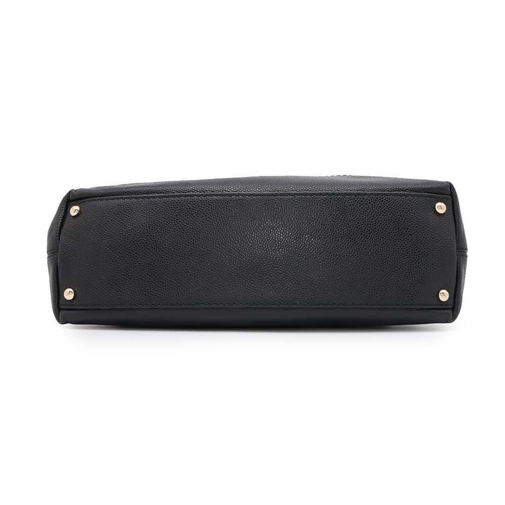 CHANEL CC Logo Handbag Black Caviar Leather