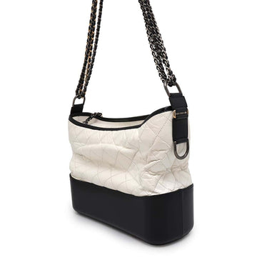 CHANEL Gabriel de CHANEL Hobo Bag White/BlackA93824 Calf Leather