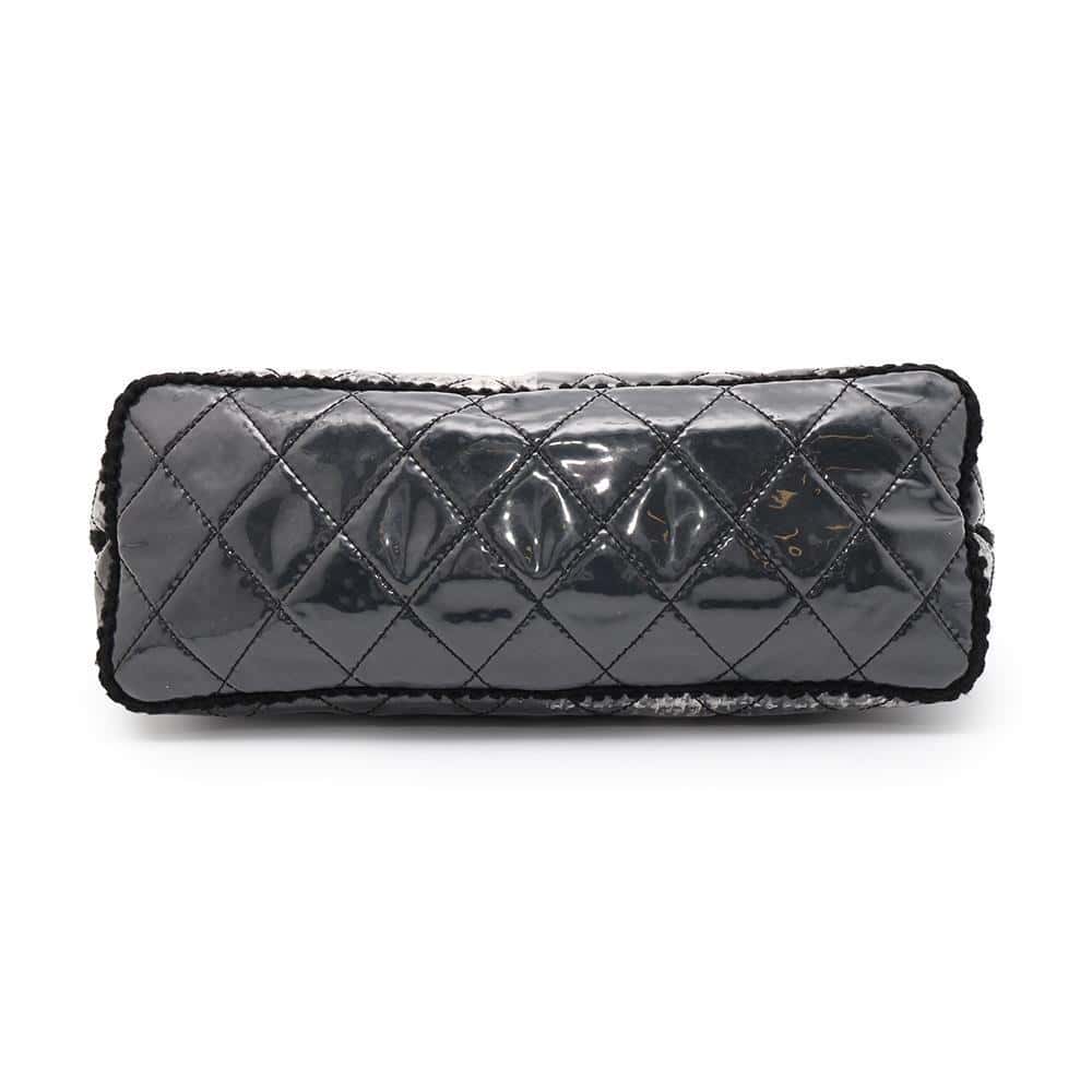 CHANEL Matelasse ChainTote Bag Black/Gray Plastics Leather