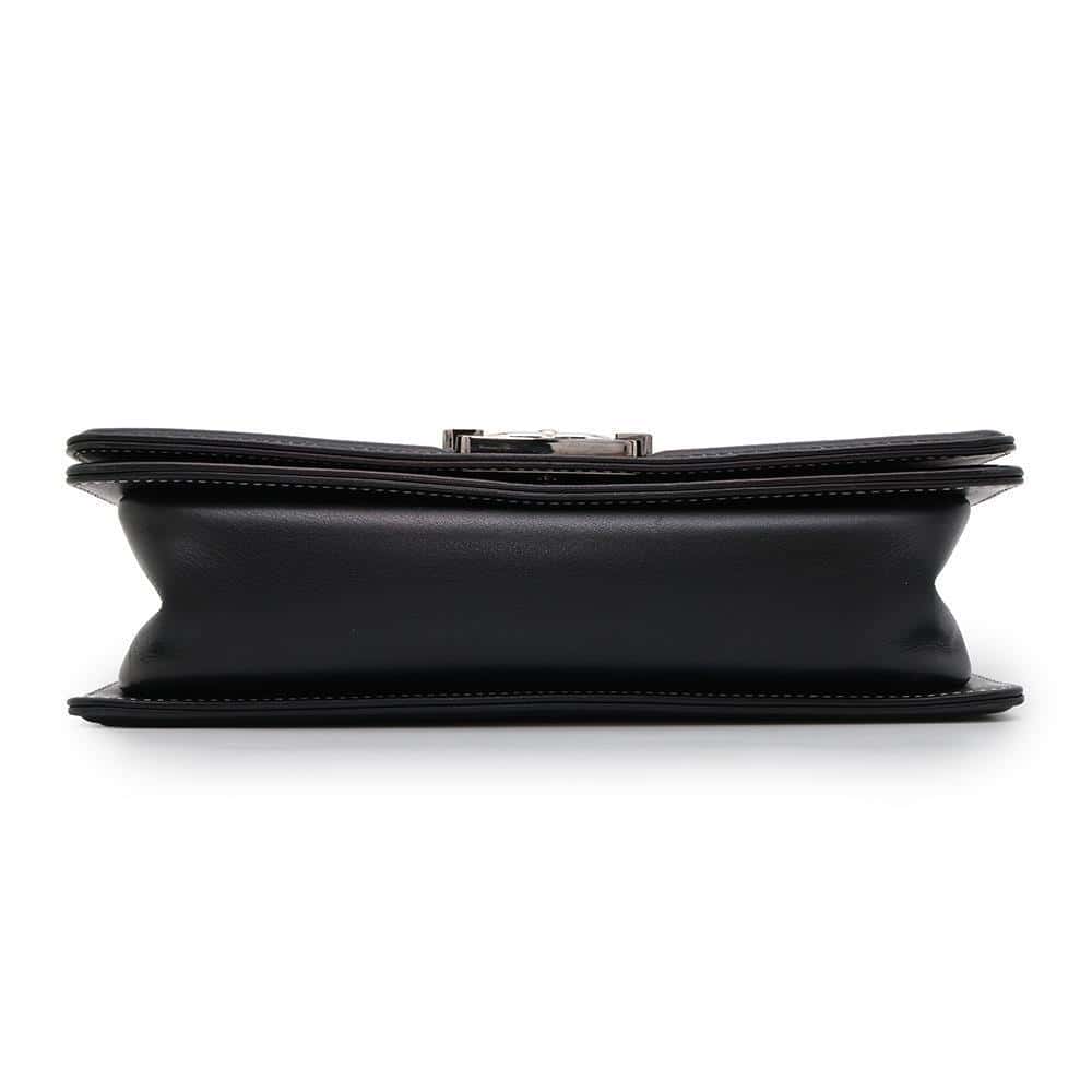 CHANEL Boy Chanel ChainShoulder Bag Black/Silver Leather
