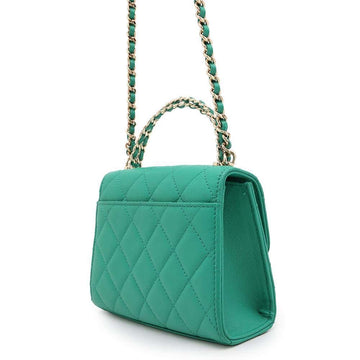 CHANEL Top handle Matelasse ChainShoulder GreenAP3237 Caviar Leather