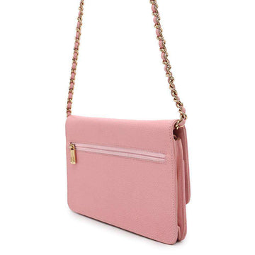 CHANEL CC Logo Chain Wallet PinkA48654 Caviar Leather
