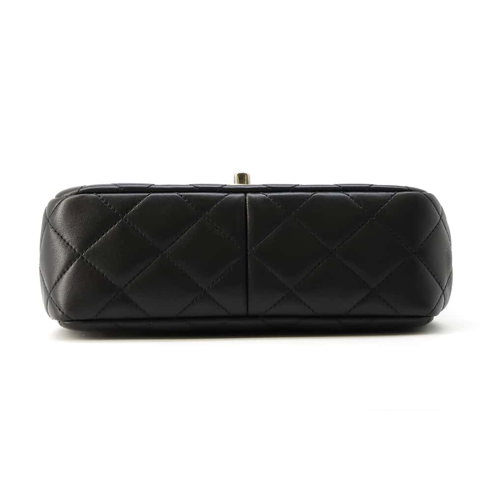 CHANEL Matelasse Bag Charm Single Flap Chain Shoulder BlackAS2979 Lambskin