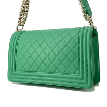 CHANEL Boy Chanel ChainShoulder Bag GreenA67086 Lambskin Size 25