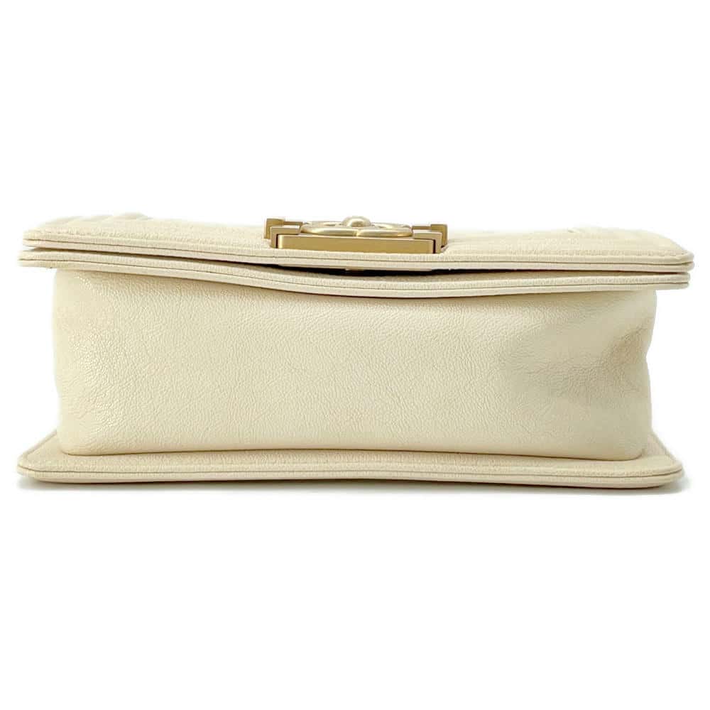 CHANEL Boy Chanel ChainShoulder Bag IvoryA67085 Caviar Leather Size 20