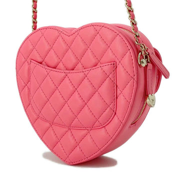 CHANEL Heart Shape ChainShoulder Bag PinkAS3191 Lambskin
