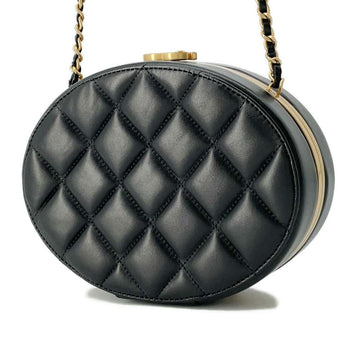 CHANEL Chain vanity bag Black Lambskin